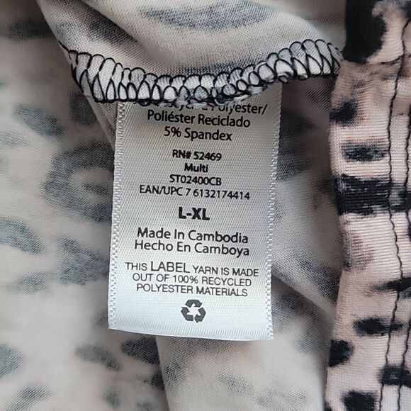 Secret Treasures robe lightweight pink leopard print Women's Size L - Picture 9 of 11